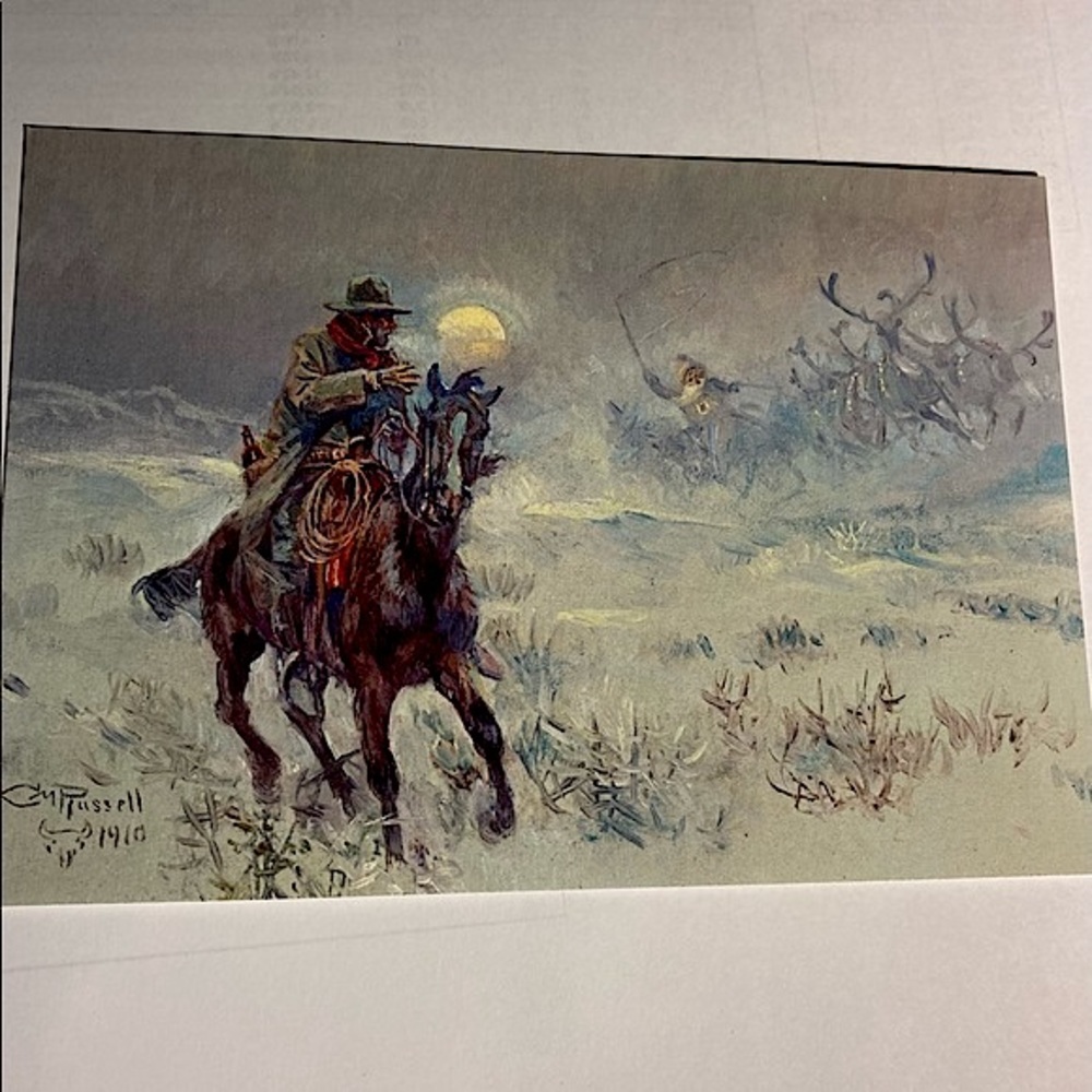 Cowboy Christmas Cards New in Box Set of 6 - Picture 6 of 8